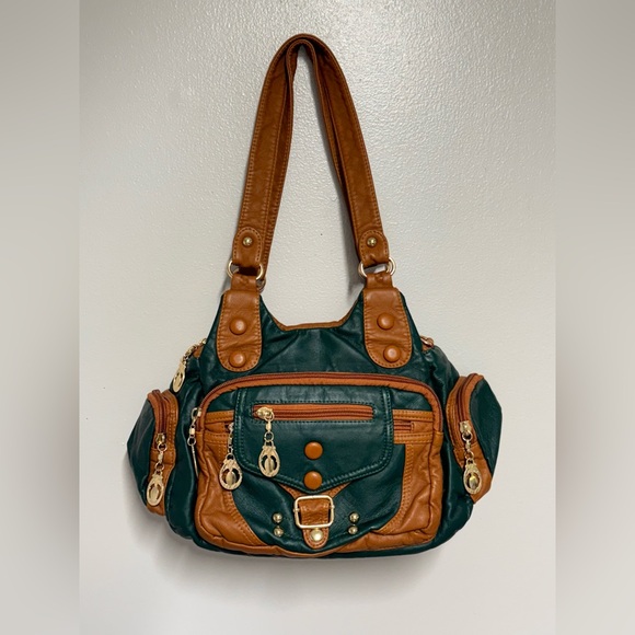 Green & Brown Crossbody Clutch - Picture 1 of 12
